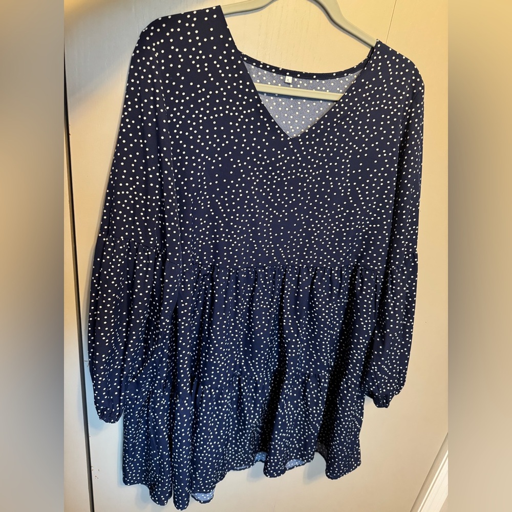 Navy Blue Polka Dot Dress